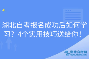 湖北自考报名成功后如何学习？4个实用技巧送给你！