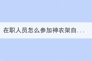 在职人员怎么参加神农架自考考试？